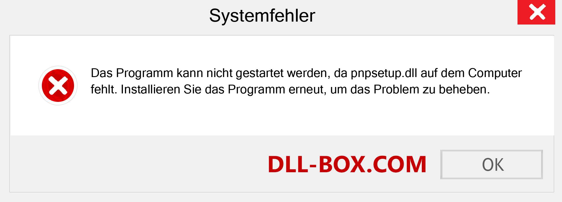 pnpsetup.dll-Datei fehlt?. Download für Windows 7, 8, 10 - Fix pnpsetup dll Missing Error unter Windows, Fotos, Bildern